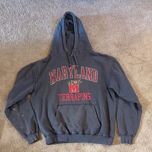 Campus Heritage Maryland Terrapins Hoodie - Dark Gray with Red Logo